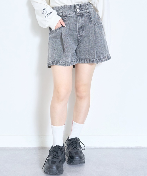 LOVETOXIC パンツ 美脚見えタックフレアキュロット キッズ 子供服