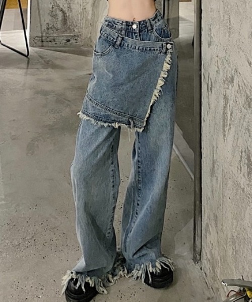 「Sibra」 デニムパンツ M サックスブルー レディース_画像6