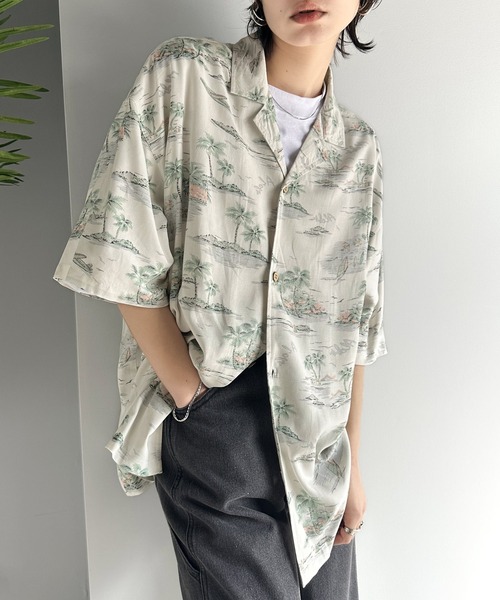 「Java」 半袖シャツ LARGE グリーン レディース_画像6