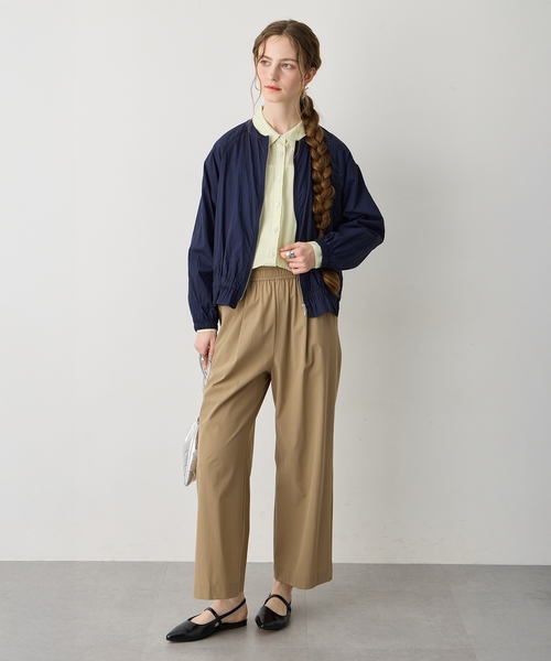 ICB 24SS 接触冷感 UVカット 撥水 ナイロンブルゾン ネイビー LE SOUK HOLIDAY（ルスークホリデー） コート アウター シアーナイロン