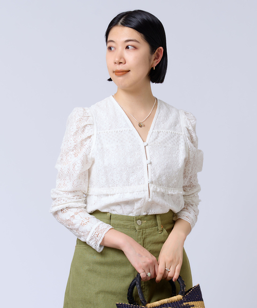 「IENA LA BOUCLE」 長袖ブラウス - オレンジ レディース_画像2