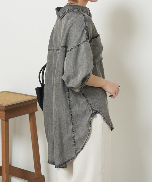 「Jena espace merveilleux」 長袖シャツ FREE サックスブルー レディース_画像8