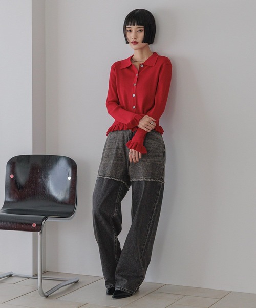 「LOWRYS FARM」 デニムパンツ LARGE インディゴブルー レディース_画像2