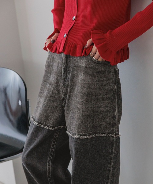 「LOWRYS FARM」 デニムパンツ LARGE インディゴブルー レディース_画像6