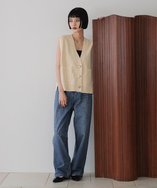 「LOWRYS FARM」 デニムパンツ LARGE インディゴブルー レディース_画像7