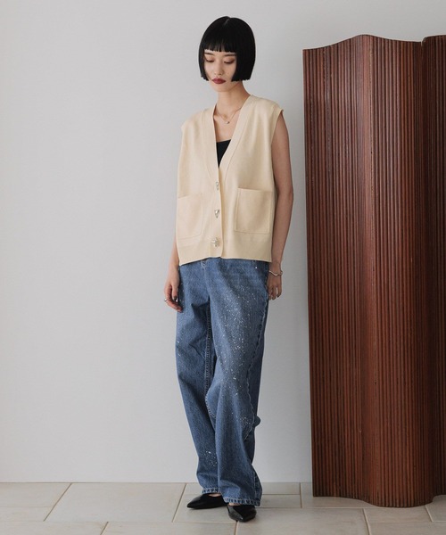 「LOWRYS FARM」 デニムパンツ LARGE インディゴブルー レディース_画像9