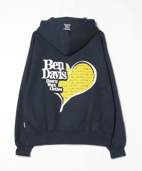 「BEN DAVIS」 プルオーバーパーカー M ネイビー レディース_画像3