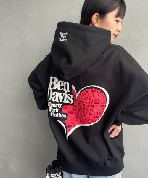 「BEN DAVIS」 プルオーバーパーカー M ネイビー レディース_画像5
