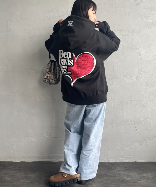 「BEN DAVIS」 プルオーバーパーカー M ネイビー レディース_画像6