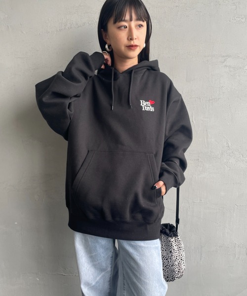 「BEN DAVIS」 プルオーバーパーカー M ネイビー レディース_画像7