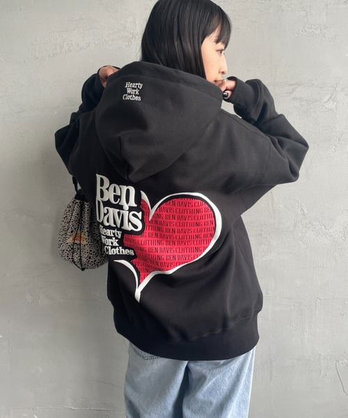 「BEN DAVIS」 プルオーバーパーカー M ネイビー レディース_画像9