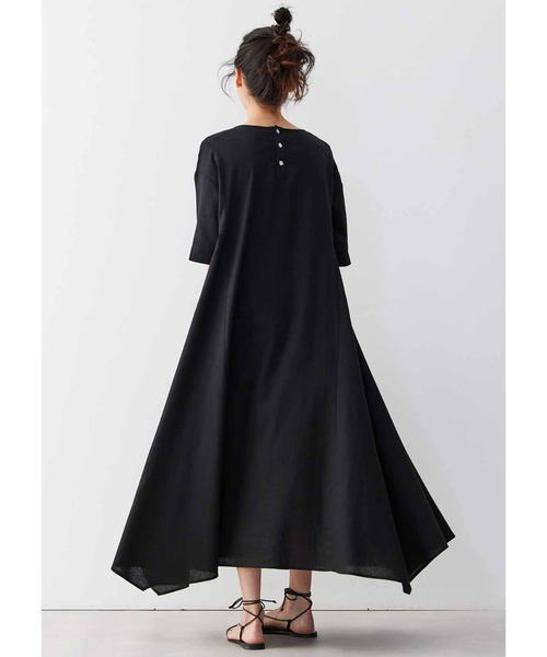 「Live in comfort」 半袖ワンピース LARGE ブラック レディース_画像8