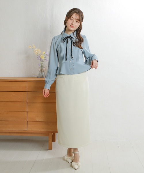 「ASTORIA ODIER」 長袖シャツ MEDIUM サックスブルー レディース_画像5