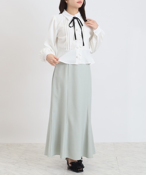 「ASTORIA ODIER」 長袖シャツ MEDIUM サックスブルー レディース_画像6