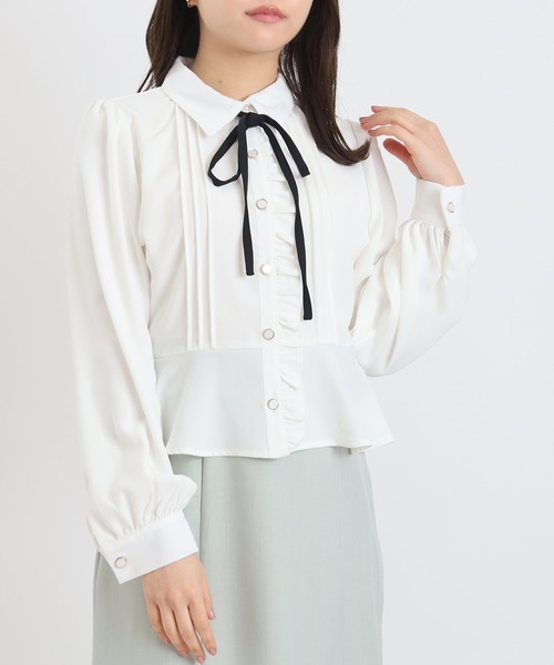 「ASTORIA ODIER」 長袖シャツ MEDIUM サックスブルー レディース_画像7