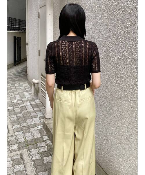 ワイドパンツ スラックス パンツ オーバータックワイドパンツ「ベルト付」　夏服 レディース | MURUA | 14