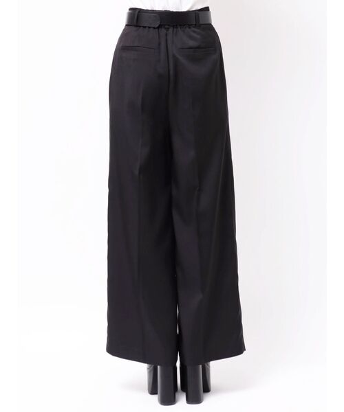 ワイドパンツ スラックス パンツ オーバータックワイドパンツ「ベルト付」　夏服 レディース | MURUA | 11