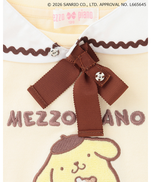 mezzo piano tシャツ 「ポムポムプリン」セーラー衿付 半袖Tシャツ