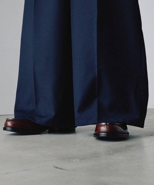 「Adoon plain」 スラックス SMALL ネイビー メンズ_画像2