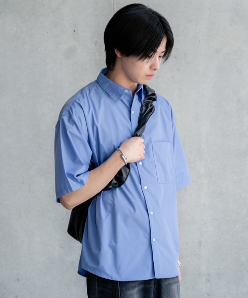 「SINSS」 半袖シャツ SMALL サックスブルー メンズ_画像3