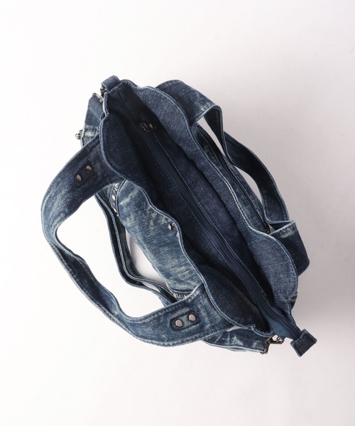 ショルダーバッグ BLACK JACKALL CROWN デニム スタッズ デコレーション 2WAY ショルダーバッグ トートバッグ_9