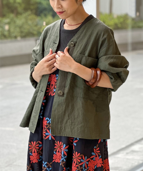 IENA LA BOUCLE シーチングジャケット　美品 IENA LA BOUCLE（イエナラブークル）の「IENA LA BOUCLE 麻