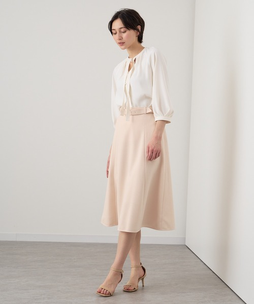 ANAYI ブラウス シャツ コンパクトサテンステッチタイ ブラウス
