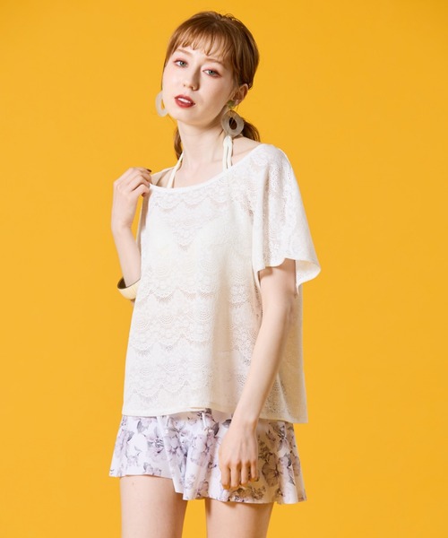 San-ai Resort 三愛水着楽園 ストレッチレースTシャツ M 「San