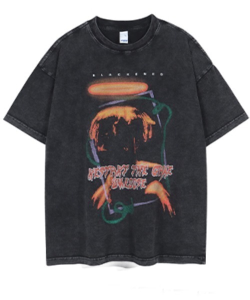 tシャツ A'GEM/9 × .kom「OVDY/オブディワイ」ピグメントデザイン 半袖カットソー レディース メンズ