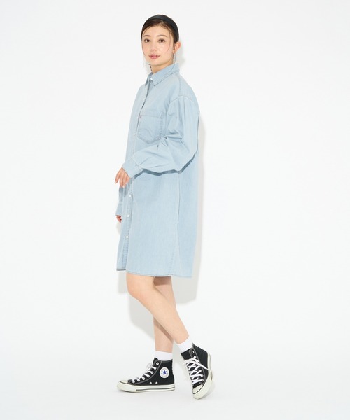 ワンピース シャツワンピース レディース Levi's/リーバイス RHEA シャツワンピース ミディアムインディゴ GOOD GRADES｜zozo｜03