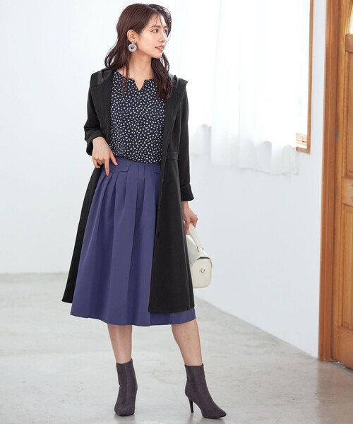 新品未使用Muta ネイビー ポケット付きスカート Tiaclasse スカート フラップポケットタックフレアスカート : ZOZOTOWN