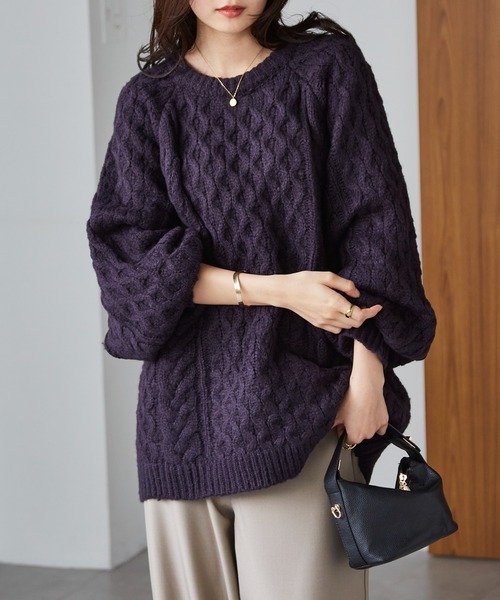 新品☆lululemonケーブルニットオーバーサイズ Ｍ 新品☆lululemonケーブルニットオーバーサイズ M