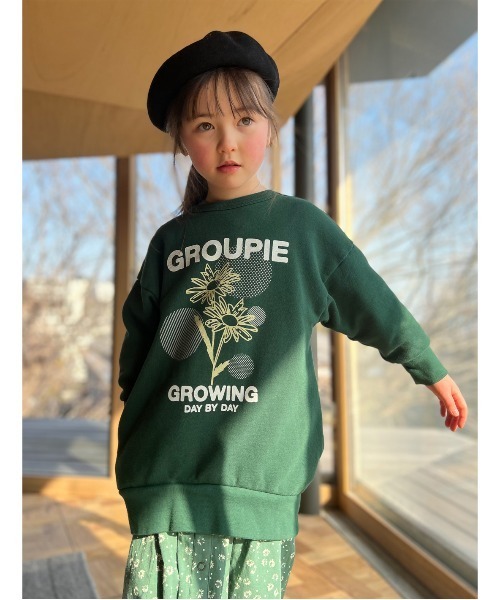 GROOVY COLORS スウェット 裏毛 FLOWER ロングスウェット キッズ 
