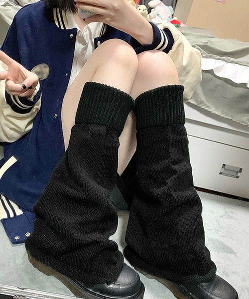 NinaetLina（ニナエリナ） レッグウォーマー ブーツカットニットロング