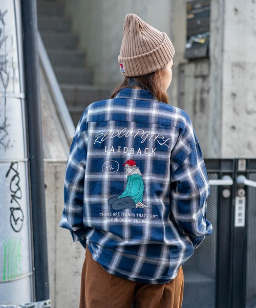 RED CAP GIRL シャツ 「UNIIT × GIRL」 オンブレチェック ルーズ