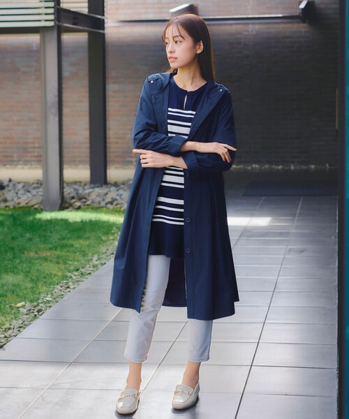 Tiaclasse ニット セーター 「洗える」キーネックボーダーニット