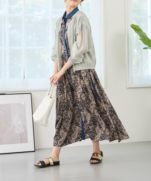 ella シアーブルゾン　ホワイト Marilyn Moon（マリリンムーン）の「ギャザー＆ラッフルズシアー