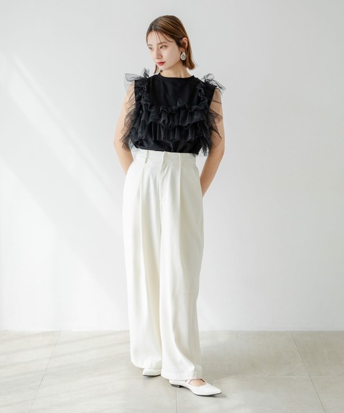 rectangle tシャツ 3WAYチュールドッキングカットソー
