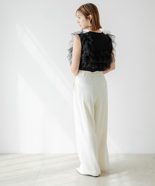 rectangle tシャツ 3WAYチュールドッキングカットソー