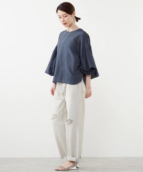 soffitto ブラウス シャツ 「定番」2WAYコットンシルクブラウス