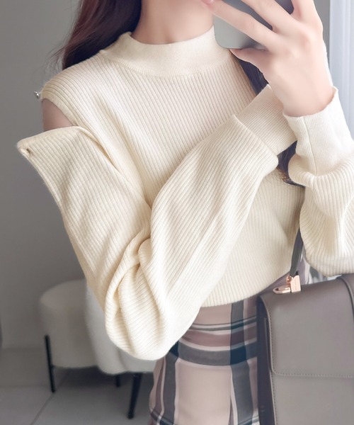 ⭐️おりめ⭐️新品 未使用　2点ニット mily bilet ニット セーター 「mily bilet」冬も肌見せ。2way