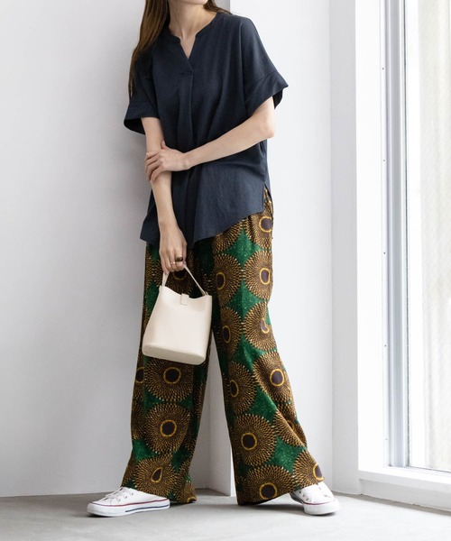 Howdy Marie パンツ インドレーヨン 無地/総柄ワイドパンツ レディース