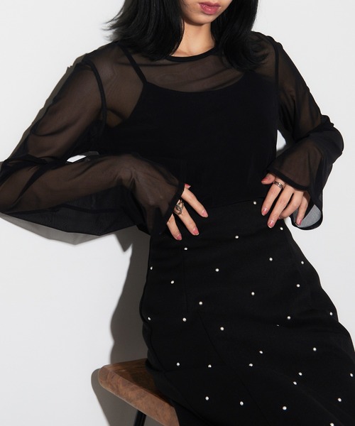 tシャツ 「SIMONE WILD」MESH EASY LS メッシュフレアロング