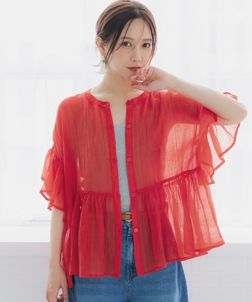 COCO DEAL シアーフリルブラウス coca（コカ） ブラウス シャツ 「田中里奈様着用」＼26ss 新色追加