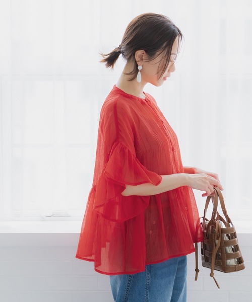 シアーフリルブラウス coca（コカ） ブラウス シャツ 「田中里奈様着用」＼26ss 新色追加