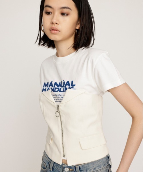 tシャツ ジップアップビスチェ レディース セール】ジップアップビスチェ（Tシャツ/カットソー）｜Lui's