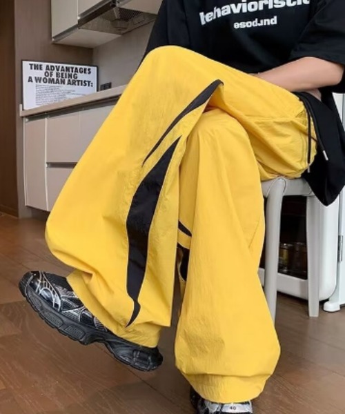 MGV（エムジーヴィー） ワイドパンツ パンツ テックナイロンパンツ