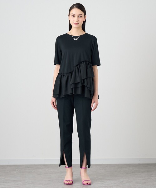 ANAYI フリル付きトップス 半袖 コットンツイルフリルスリーブ ブラウス|ANAYI OFFICIAL ONLINE STORE