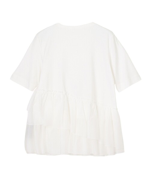 ANAYI（アナイ） tシャツ コットンスムースフリルデザインプルオーバー