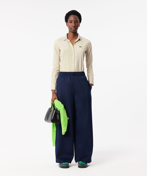 LACOSTE（ラコステ） ブラウス シャツ リブニットカラーポプリンシャツ 